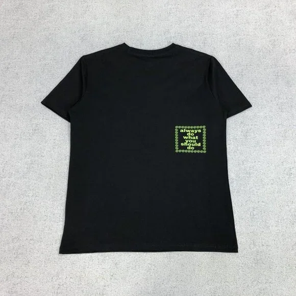 Always Black Cartoon Graphic Short Sleeve T Shirt